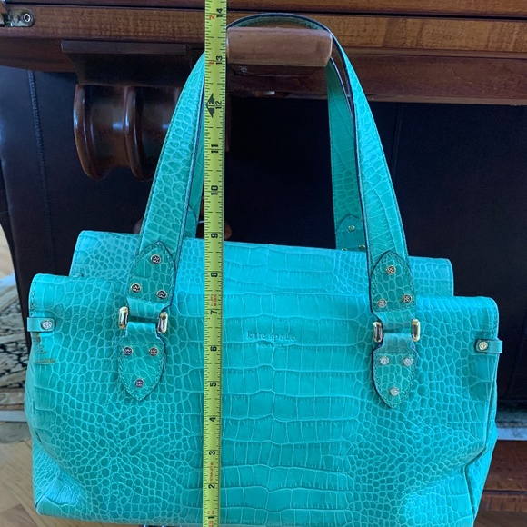 Kate Spade Green Croc Leather Shoulder Bag - Picture 4 of 9